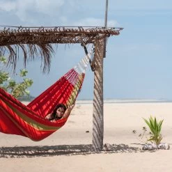 LA SIESTA Hängematte Kingsize Flora Chili, Aus Bio-Baumwolle -Gartenbedarf Verkäufe 3940200268 Kingsize Haengematte Flora chili BioBaumwolle 01 47139