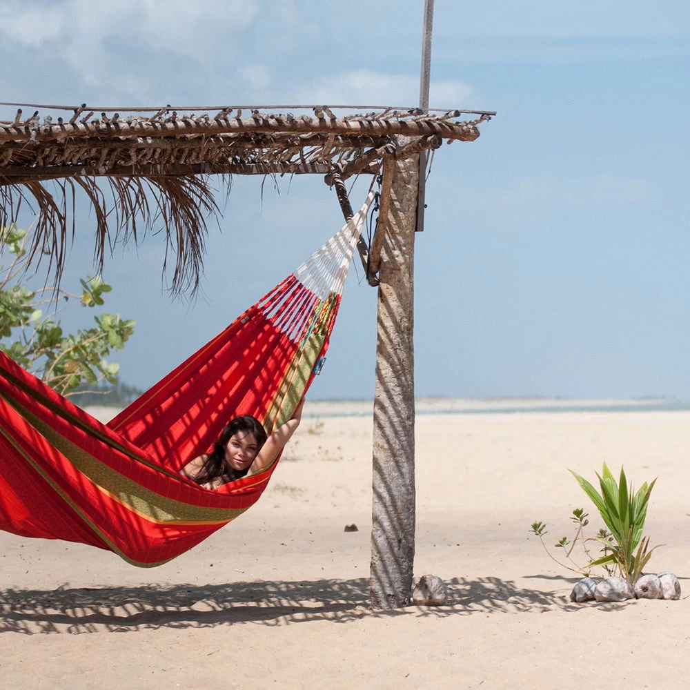 LA SIESTA Hängematte Kingsize Flora Chili, Aus Bio-Baumwolle – Bild 5