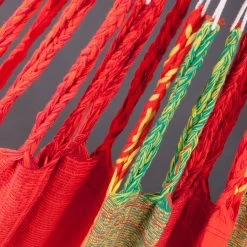 LA SIESTA Hängematte Kingsize Flora Chili, Aus Bio-Baumwolle -Gartenbedarf Verkäufe 3940200268 Kingsize Haengematte Flora chili BioBaumwolle 03 47141