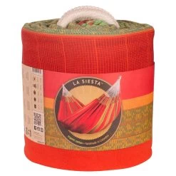 LA SIESTA Hängematte Kingsize Flora Chili, Aus Bio-Baumwolle -Gartenbedarf Verkäufe 3940200268 Kingsize Haengematte Flora chili BioBaumwolle 05 47143
