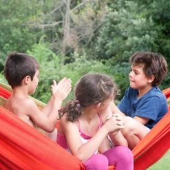 LA SIESTA Hängematte Kingsize Flora Chili, Aus Bio-Baumwolle -Gartenbedarf Verkäufe 3940200268 Kingsize Haengematte Flora chili BioBaumwolle 47138