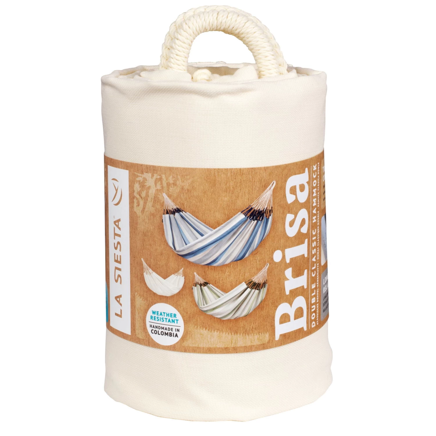 LA SIESTA Doppel-Hängematte Brisa, Vanilla, Outdoor Material, Bis 160 Kg, Wetterfest 2 LA SIESTA Doppel-Hängematte Brisa, Vanilla, Outdoor Material, Bis 160 Kg, Wetterfest – Bild 2