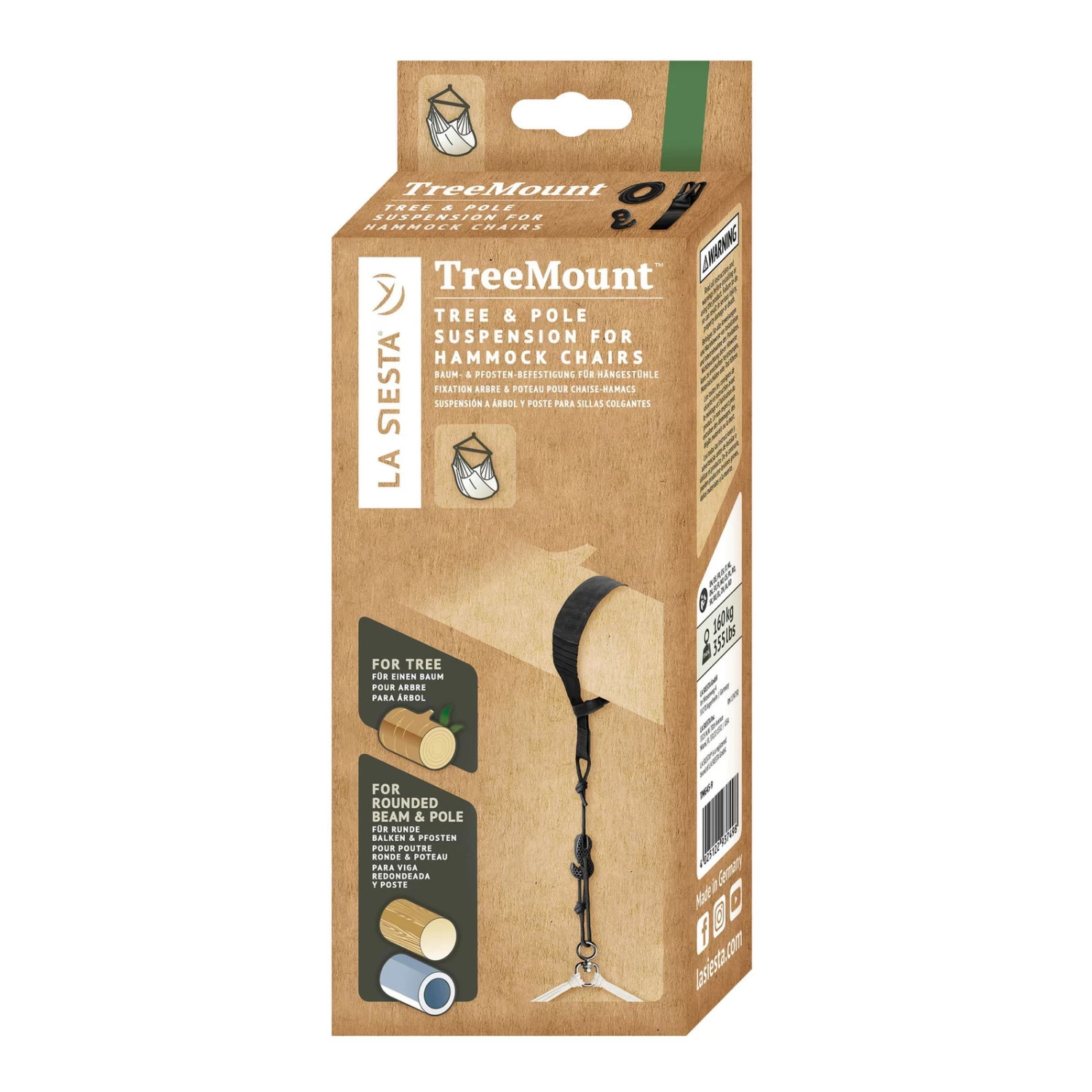LA SIESTA TreeMount Für Hängesessel, Belastbar Bis 160 Kg, Wetterfest, UV-resistent 1 LA SIESTA TreeMount Für Hängesessel, Belastbar Bis 160 Kg, Wetterfest, UV-resistent