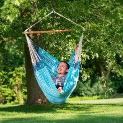 LA SIESTA Hängesessel 'Habana Azure', Blau -Gartenbedarf Verkäufe 3940200314 Comfort Haengesessel Habana Azure Bio Baumwolle 6 86066