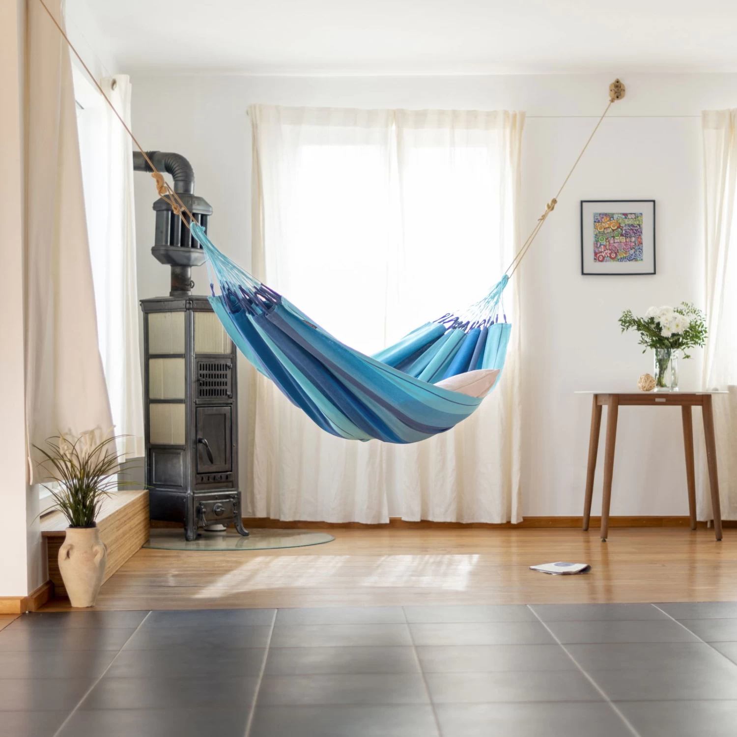 LA SIESTA Hängematte 'Modesta', Lagoon, Single - L 300 X B 140 Cm 2 LA SIESTA Hängematte 'Modesta', Lagoon, Single - L 300 X B 140 Cm – Bild 2