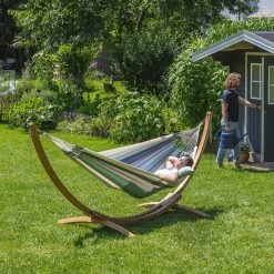 LA SIESTA Hängematte 'Modesta', Olive, L 300 X B 140 Cm -Gartenbedarf Verkäufe 3940200331 Single Haengematte Modesta Olive Bio Baumwolle 4 106174