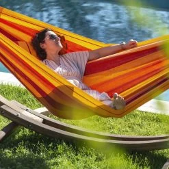 LA SIESTA Hängematte 'Modesta', Volcano -Gartenbedarf Verkäufe 3940200332 Doppel Haengematte Modesta Volcano Bio Baumwolle 7 106096