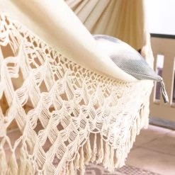 LA SIESTA Kingsize Hängematte 'Bossanova', Latte -Gartenbedarf Verkäufe 3940200348 Kingsize Haengematte Bossanova Latte Bio Baumwolle 4 106148