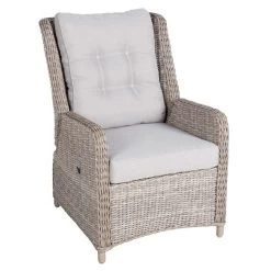 Kölle Geflecht-Sessel 'Heidelberg' Rattanbraun, Verstellbar, Inkl. Auflage -Gartenbedarf Verkäufe 3950100887 Geflechtsessel Heidelberg Koelle Rattanbraun inkl Auflage stonegrey 50201