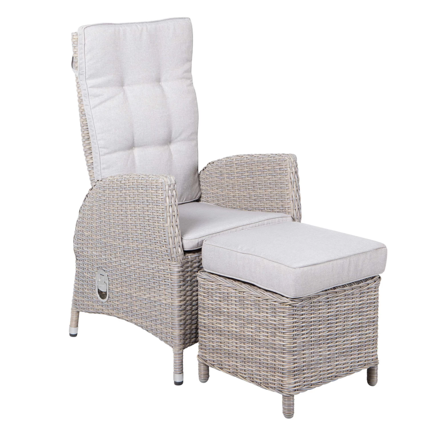 Hocker "Heidelberg", Ca. 40 X 40 X H 45 Cm, Stone Grey, Rattanbaun 2 Hocker "Heidelberg", Ca. 40 X 40 X H 45 Cm, Stone Grey, Rattanbaun – Bild 2