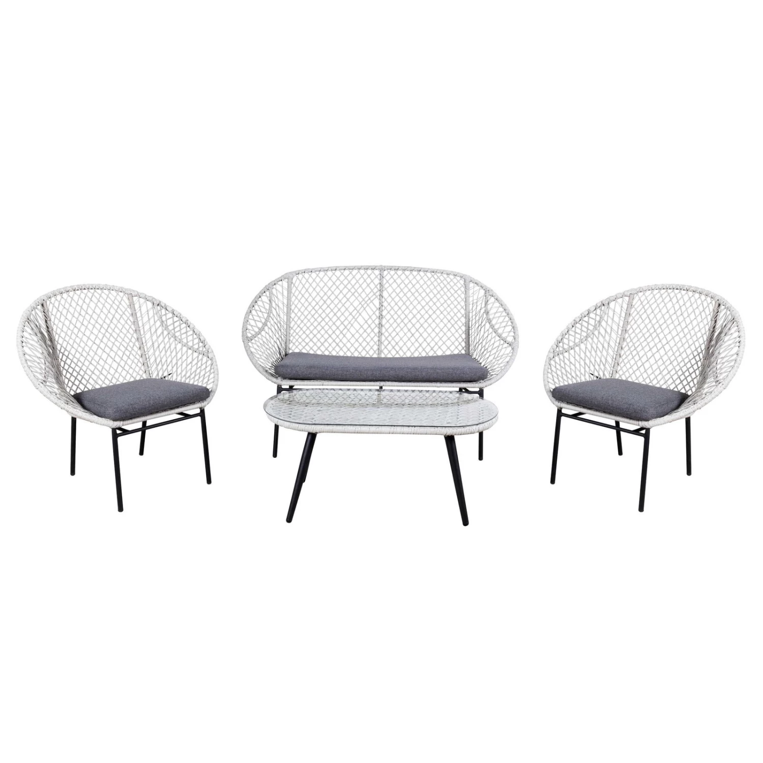 Sitzmöbelgruppe 'Nairobi' Inkl. Auflagen, 4-teilig, Grau 1 Sitzmöbelgruppe 'Nairobi' Inkl. Auflagen, 4-teilig, Grau