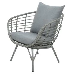 Loungegruppe 'Evora', 4-teilig, Grau 10 Loungegruppe 'Evora', 4-teilig, Grau -Gartenbedarf Verkäufe 3950101015 Alu Geflechtgruppe Evora 4tlg grau inkl Kissen 5 99292